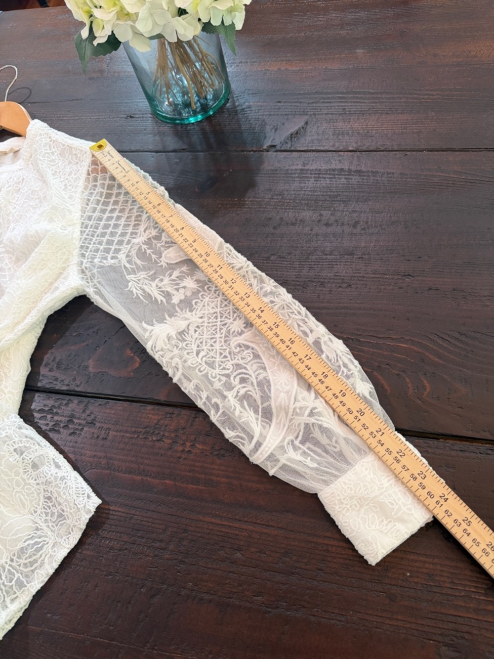 Coastal Grandmother Whimsigoth Soft Surroundings Lace Mesh Blouse Top Ivory M - Picture 12 of 16